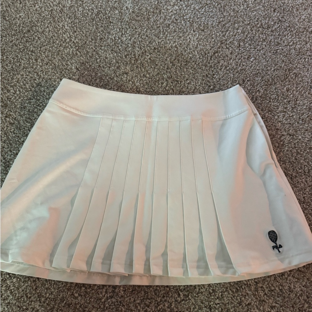 Fila White Pleated Mini Skirt